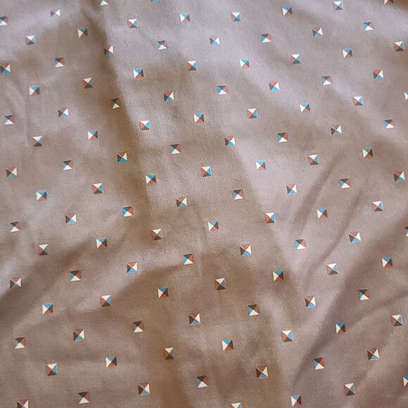 Vintage 70's Pretty Tops Womens Brown Geometric Button Polo Blouse Medium - Picture 6 of 9